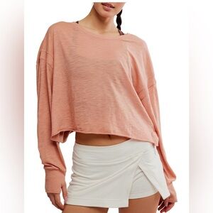 NWT Free People My Time Tee in Petal
